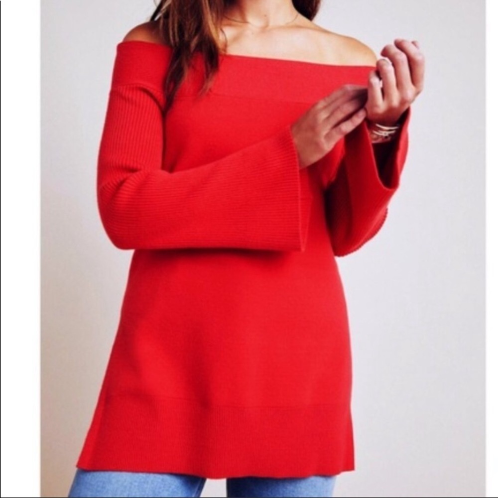 NWT Anthropologie Elise Ribbed Tunic Sweater Large